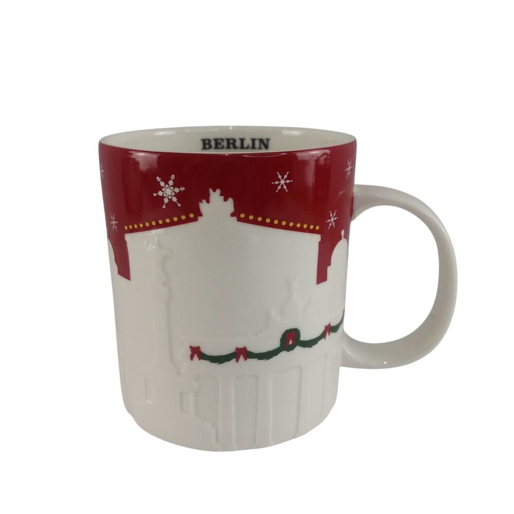 Starbucks Berlin 2013 Relief 3D‎ Christmas Coffee Mug 18oz Germany Red Series